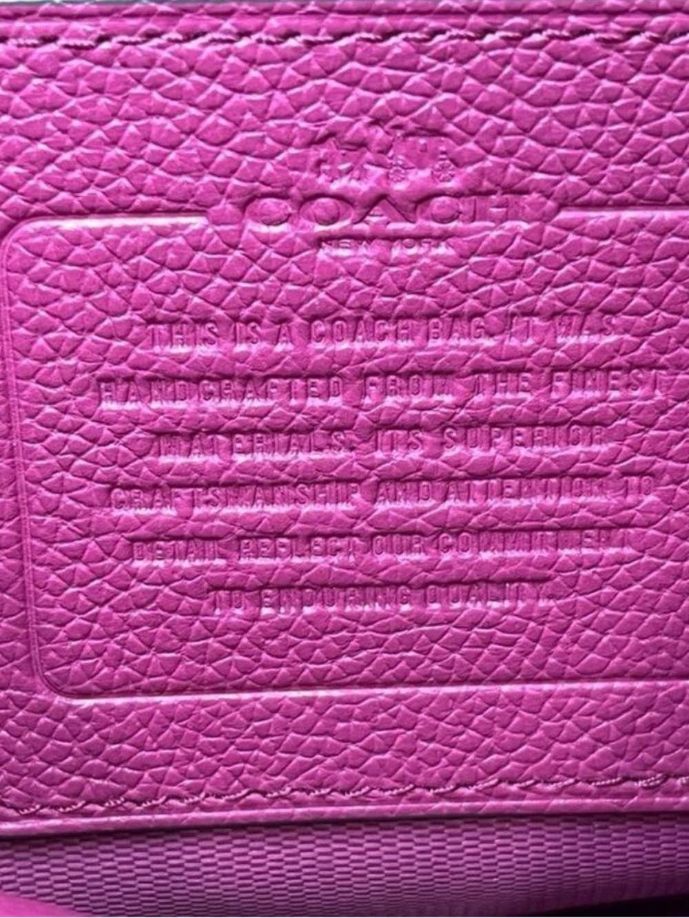 Coach 33547 Edie Leather Turn
Lock Hot Pink Leather Shoulder Bag - Picture 8 of 9